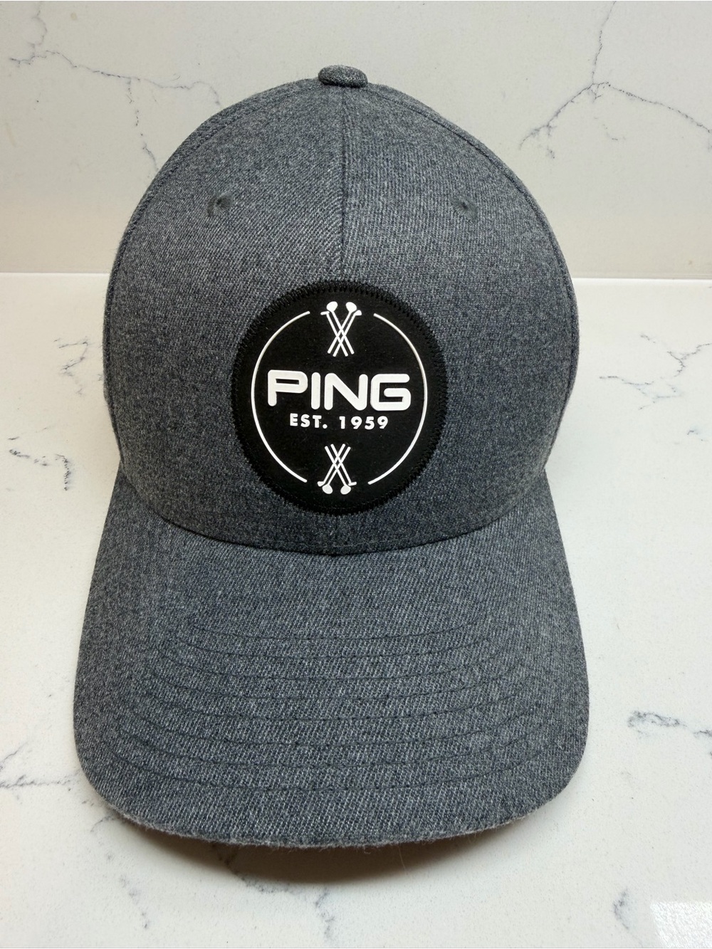 PING Gray Heather Logo Patch Golf Hat